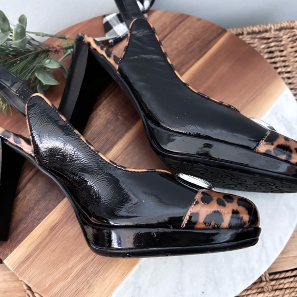 Brighton Babs Made In Italy Womens Heels Pumps Leather Animal Print Shoes Size 7 - Picture 6 of 7